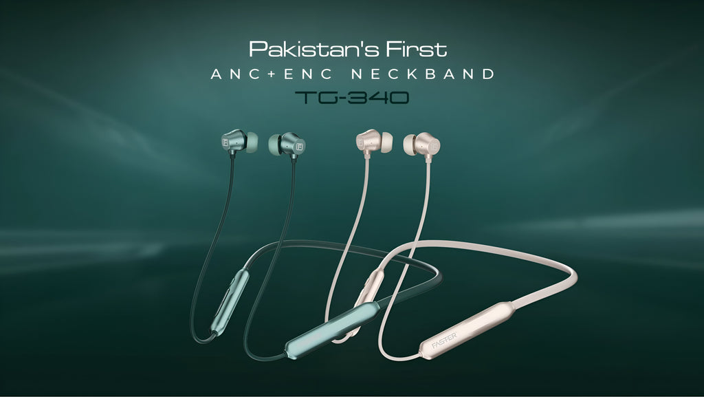 Faster TG-340 Sports Neckband ANC+ENC | 45H Battery Pakistan